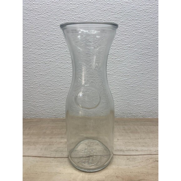 Vtg Carafe 1/2 Litre 16.9oz Clear Glass For Juice Wine Water Made In Mexico - Picture 1 of 6